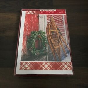 NEW 30 PACK Image Arts Christmas Cards Wreath Snowshoes Envelope Holiday